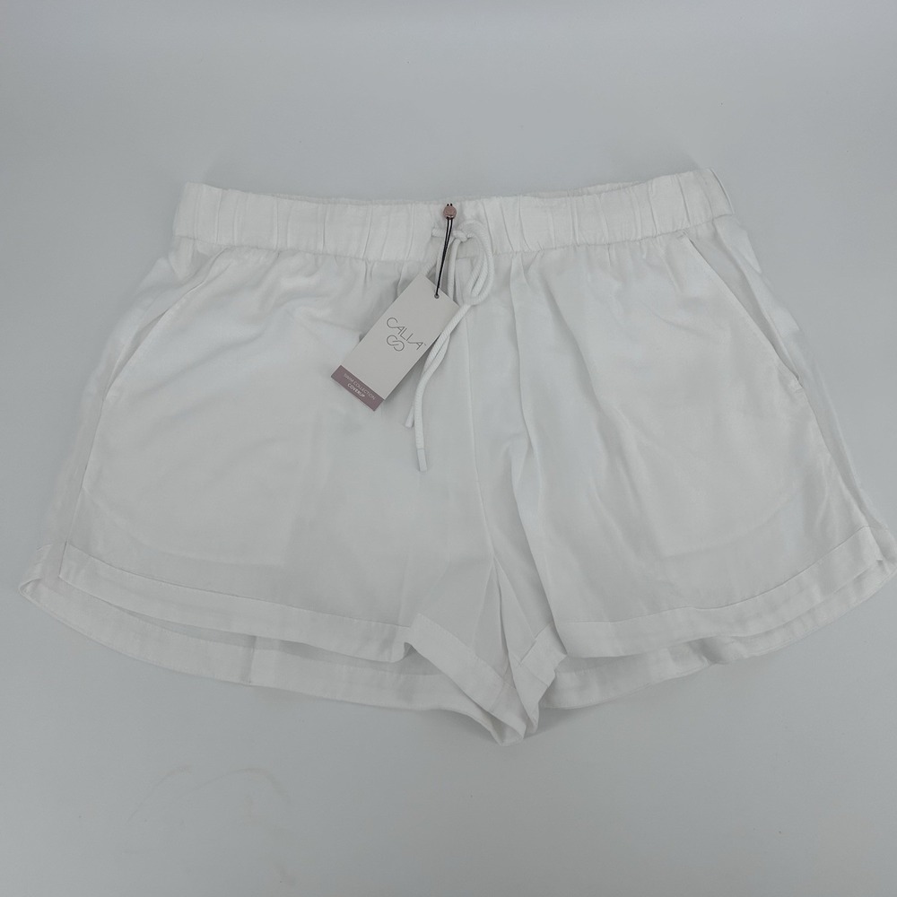 Calia by Carrie Underwood Women's White Front Short Size L Drawstring NWT
